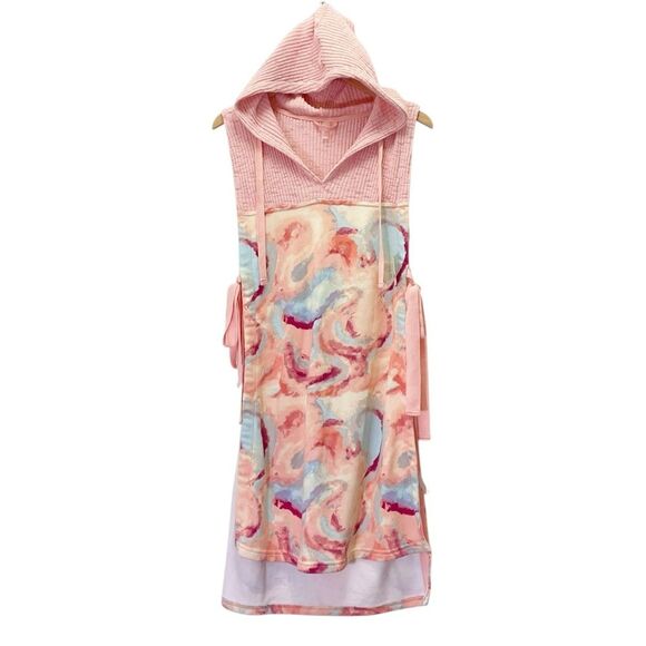 NWT Free People Movement All That Hoodie Coverup Size XS Pink Swirl Sleeveless - Picture 1 of 10